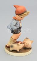 Goebel / Hummel "Farm boy" kézzel festett, mázas kerámia, jelzett, hibátlan, eredeti doboz...