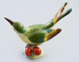 Herendi kolibri. Kézzel festett, jelzett, hibátlan, leírással 12x10 cm