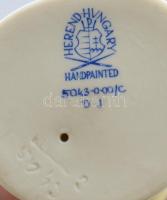 Herendi pinty, madárka. Kézzel festett, jelzett, hibátlan, leírással m: 10 cm