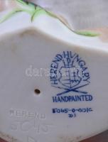 Herendi pinty, madárka. Kézzel festett, jelzett, hibátlan, 12x7 cm