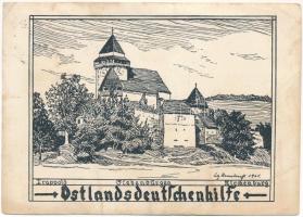 1925 Apold, Trappold; Kirchenburg. Ostlandsdeutschenhilfe / Szász evangélikus vártemplom / Lutheran castle church s: Dr. Steinbrecht (EB)