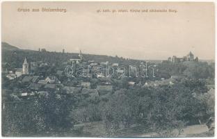 Szelindek, Stolzenburg, Slimnic; Gr. kath., gr. orient. Kirche und sächsische Burg / Görögkatolikus templom, Ortodox templom, vár / Greek Catholic church, Orthodox church, castle (EK)