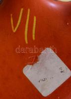 Tófej kerámia ikebana teknős. Kézzel festett, jelzett, hibátlan. 15x14 cm