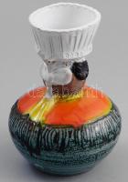 Nagyné Molnár Zsuzsanna (1977- ): Figurális kerámia váza, kézzel festett, jelzett, m: 14 cm