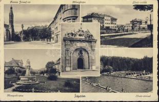 Sopron, Lövér szálló és strand, Hűségkapu, Ferenc József tér, Hunyadi utca