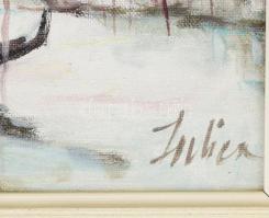 Olvashatatlan (Julien?) jelzéssel, XX. sz. második fele: Velencei részlet. Olaj, vászon, fakeretben,...