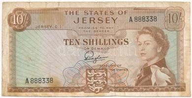 Jersey 1963. 10Sh T:F kis beszakadás, foltok Jersey 1963. 10 Shilling C:F small tear, spotted Krause P# 7