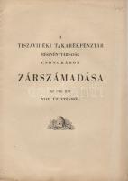 A Tiszavidéki Takarékpénztár Rt. zárszámadása 1943; Posner Rt Budapest