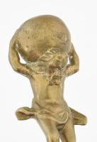 Atlasz. Bronz szobor, fa talapzaton, m: 25 cm