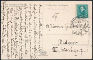 Pekár Mihály (1871-1942) orvos, egyetemi tanár, felsőház tagja saját kézzel írt és aláírt levelezőlapja dr. Bainter Gézának, szép állapotban