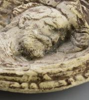 Bem tábornok "Bem apó" gipsz fali dísz, XIX. sz. sérülésekkel d: 26 cm