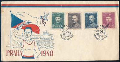 1948 Arcképek sor FDC-n "PRAHA 1948"