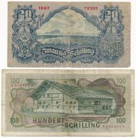 Ausztria Ausztria 1945. 20Sch + 1969. 100Sch (I. kiadás) T:VG Austria 1945. 20 Schilling + 1969. 100...