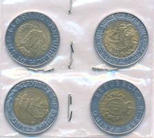 San Marino 1987-1995. 500L (4xklf) emlékkiadások T:AU,XF San Marino 1987-1995. 500 Lire (4xdiff) commemorative issues C:AU,XF