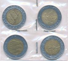 San Marino 1987-1995. 500L (4xklf) emlékkiadások T:AU,XF
San Marino 1987-1995. 500 Lire (4xdiff) co...