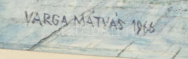 Varga Mátyás (1910-2002): Kisváros, 1966. Monotípia, papír. Jelezve balra lent. 29,5x40 cm. Paszpart...