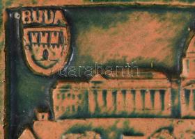 Varga Mátyás (1910-2002): Buda. Színes mázakkal festett plasztikus fali kerámia, javított és kis hiá...