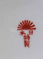 3 darab kínai kacsamintás bögre, fedőkkel, jelzett,, m: 9,5 cm