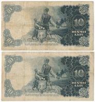 Lettország 1937. 10L (2x) T:F,VG Latvia 1937. 10 Latu (2x) C:F,VG Krause 29