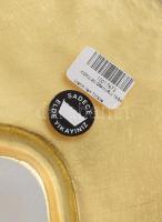 Török aranyozott üvegtál, tengerparti jelenettel díszítve, certifikáttal, dobozában, 27x30 cm