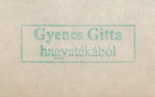 Gyenes Gitta (1888-1960): Kutyák (tanulmányrajz). Ceruza, papír, hagyatéki pecséttel jelzett, 21×19 ...