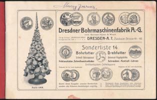 cca 1900-1910 Dresdner Bohrmaschinenfabrik A.-G. német fúrógépgyár képes katalógusa / árjegyzéke. Fe...