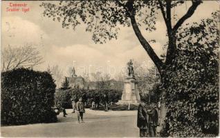 1918 Temesvár, Timisoara; Scudier liget, szobor / park, statue, monument (EK)