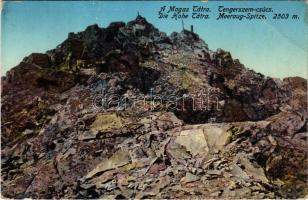 1914 Tátra, Magas-Tátra, Vysoké Tatry; Tengerszem csúcs / Rysy / Meeraugspitze / mountain peak (EB)