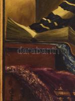 C. Brückner jelzéssel: Rabbi. Olaj, farost. Dekoratív, sérült fakeretben. Hátoldalán német nyelvű ta...