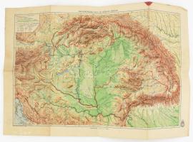 1942 Nagy-Magyarország politikai térképe / hegy- és vízrajzi térképe, kétoldalas, 1 : 2.500.000, M. ...