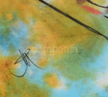 Sörös Pál (1956-): Ülő női akt. Pasztell, vászon. Jelzett. Dekoratív, üvegezett fakeretben. 60x42 cm