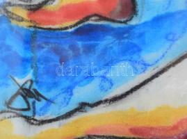 Sörös Pál (1956-): Álmodozó női akt. Pasztell, vászon. Jelzett. Dekoratív, üvegezett fakeretben. 42x...