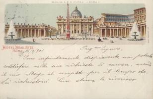 Rome, Roma; St Peter Cathedral litho
