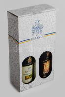 Egervin Egri Leányka félszáraz fehérbor 1996, 0,75l, 11% + Egervin Egri Bikavér száraz vörösbor 1995, 11,5%, 0,75l, karton díszdobozban.