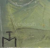 TM jelzéssel: Alakok. Olaj, farost. 63×47,5 cm. Kissé sérült