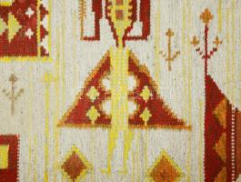 Németh Éva (1930-2019) textilművész: Faliszőttes lányalakkal és állatalakokkal. Jó állapotban, 175x7...