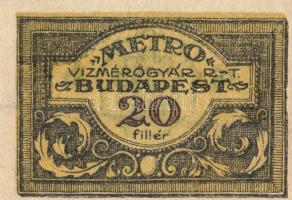 Budapest 1920. "Metro Vízmérőgyár R.T." 20f T:I