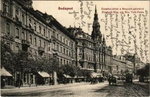 1915 Budapest VII. Erzsébet körút, New York palota, villamos (EK)