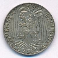 Csehszlovákia 1949. 50K Ag "Sztálin" T:AU,XF patina Czechoslovakia 1949. 50 Korun Ag &quot...