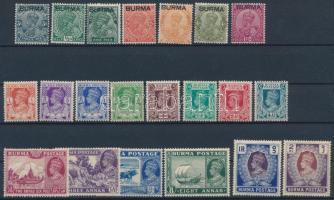 Burma 1937 Összeállítás stecklapon Mi 1-3, 5-6, 9, 12 + Mi 19-32