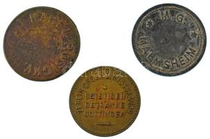 3db-os bárcatétel, közte Németország / Göttingen ~1910. "1/2 liter tej" bronz tejbárca + M...