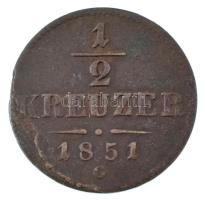 1851G 1/2kr Cu T:F lapkahiba