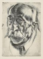 Aba-Novák Vilmos (1894-1941): Öreg férfifej. Rézkarc, papír, jelzés nélkül, 27×19 cm