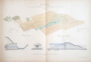 (Kvassay Jenő):  A talajjavítások terén 1880. évben tett intézkedésekről jelentése a kulturmérnökségnek báró Kemény Gábor földmívelés-, ipar- és kereskedelemügyi m. k. Minister Ő Nagyméltóságához. IV melléklet: A Földmívelés-, Ipar- és Kereskedelemügy Magy. Kir. Ministerium 1880. évi költségvetésének indoklásához. Budapest, 1881. Magyar Királyi Államnyomda. [2] + 56 p. + 5 térkép (színes, kihajtható). Jelentés a hazai, államilag is támogatott kultúrmérnöki munkálatokról. Kultúrmérnöki munkálatok alatt általánosságban utak, vasutak, hidak, valamint vízi és mezőgazdasági mérnöki tervezést követő kivitelezést kell érteni, dokumentumunk azonban szűkebb értelemben használja az általános fogalmat: a Magyarország különböző területein kivitelezett (és tervezett) csatornázási, alagcsövezési, lecsapolási és folyószabályozási munkálatokról beszél, ezek költségvetéséről, illetve várható mezőgazdasági hasznáról. A színes, kihajtható térképmellékleteken az Ung folyó menti, Szepes és Heves vármegyei, valamint keszthelyi munkálatok átnézeti térképe és kísérő ábrái. Az első borítón régi katalógusszám, a hátsó borítón egykori gyűjteményi bélyegzés. BOEH IV: 2378. Fűzve, enyhén sérült kiadói borítóban.