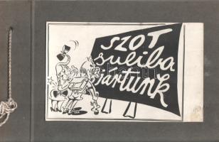 Papp Károly: 
SZOT suliba jártunk. (Karikatúra-album).
[Budapest, 1970 körül]. [ny. n.] [20] t. Ha...