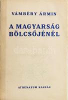 Vámbéry Ármin: A magyarság bölcsőjénél. A magyar-török rokonság kezdete és fejlődése. Bp., 1914, Athenaeum, 223 p. A 129. oldaltól magyar-török összehasonlító szótárral. Kiadói papírkötésben, foltos borítóval.