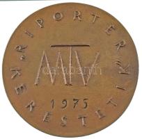 Borsos Miklós (1906-1990) 1975. "MTV - Riporter kerestetik" kétoldalas bronz emlékérem (82...