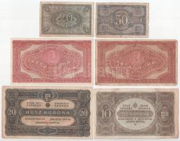 1920. 20f + 50f + 2K "2aa" + 2K "2ab" + 10K + 20K T:F,VG