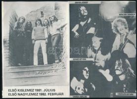 Pandora's Box tagjainak aláírása az őket ábrázoló prospektuson: Cserháti István "Pityesz&q...