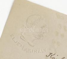 Kórházi kiadások jegyzéke, Ferenc József dombornyomott arcképével és "Éljen a király" feli...